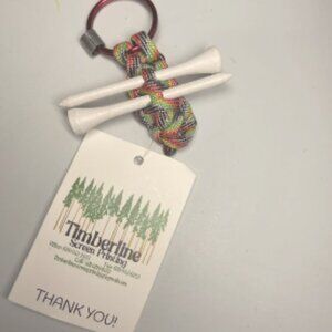 PARACORD: GOLF TEE KEY CHAIN RAINBOW